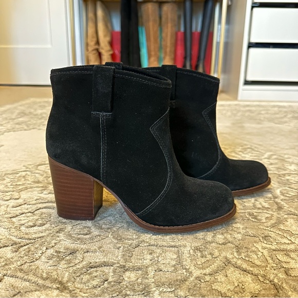 Black Splendid Suede Ankle Boots - Picture 10 of 16